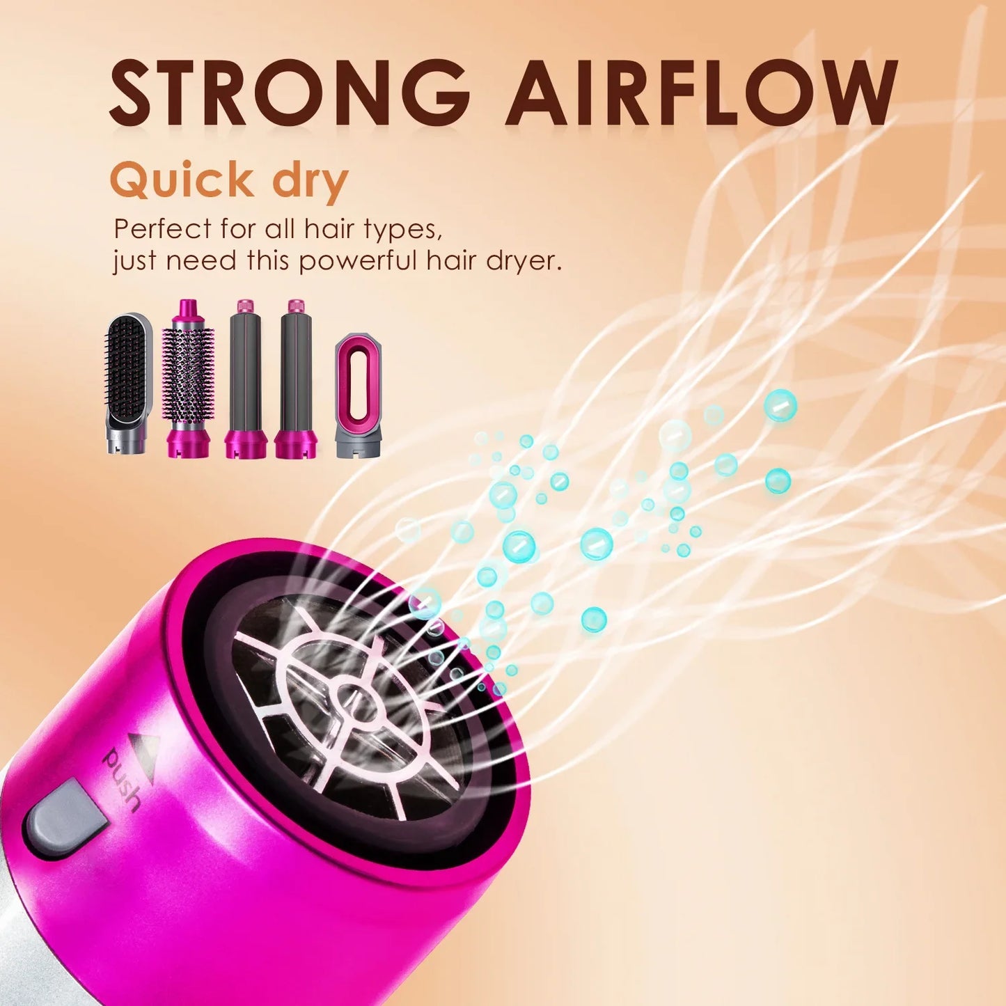 Xiaomi 5 in 1 Hair Dryer Hot Air Brush Comb Set Professional Curling Iron Hair Straightener Styling Tool For Airwrap Hair Dryer