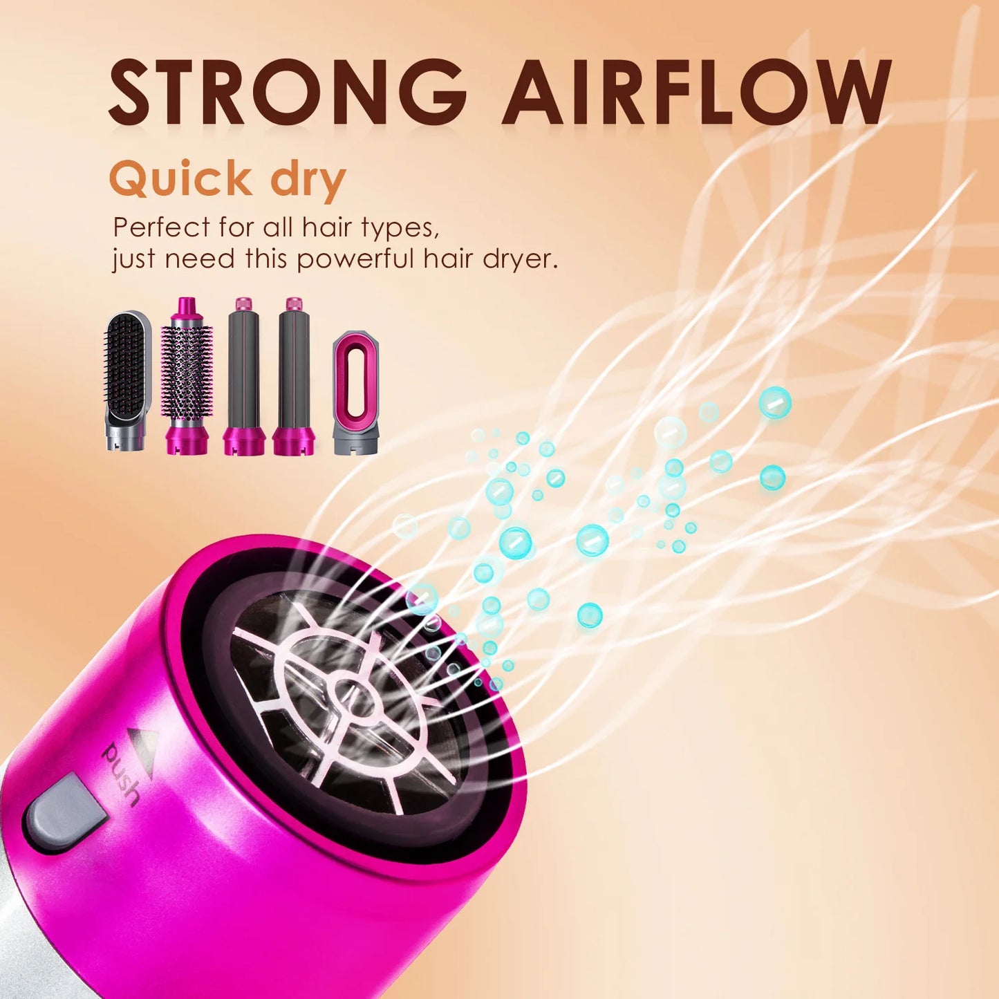 Xiaomi 5 in 1 Hair Dryer Hot Air Brush Comb Set Professional Curling Iron Hair Straightener Styling Tool For Airwrap Hair Dryer