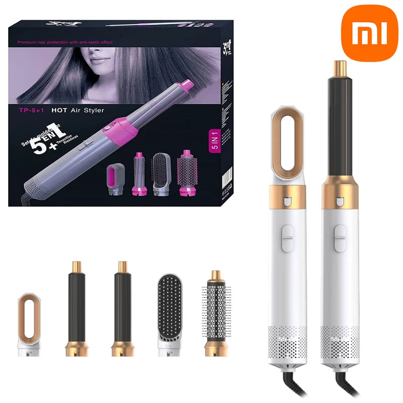 Xiaomi 5 in 1 Hair Dryer Hot Air Brush Comb Set Professional Curling Iron Hair Straightener Styling Tool For Airwrap Hair Dryer