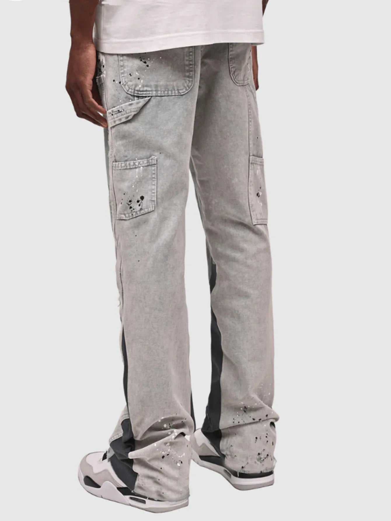 Washed Jeans Men Vintage Ankle Length Trousers Mid Waist Pockets Button Zipper Fly Distressed Denims Streetwear Straight Pants