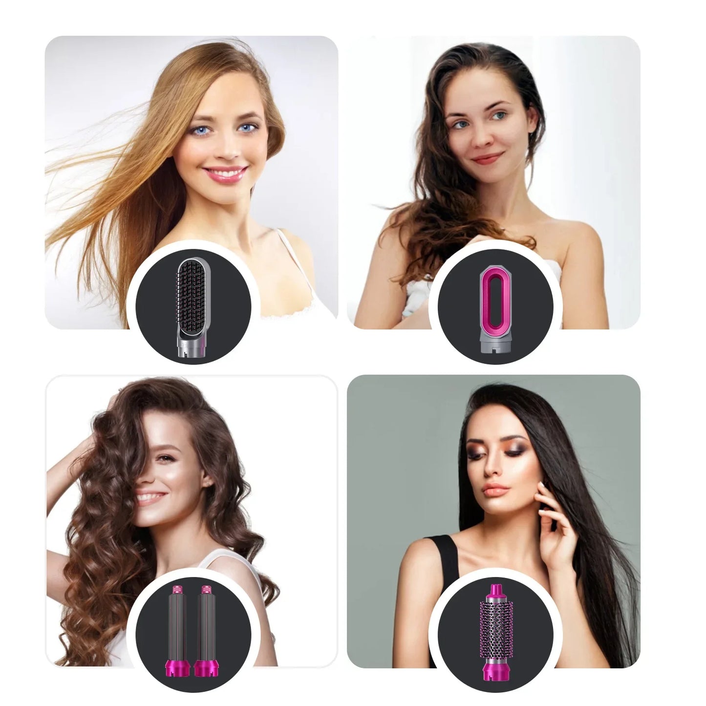 Xiaomi 5 in 1 Hair Dryer Hot Air Brush Comb Set Professional Curling Iron Hair Straightener Styling Tool For Airwrap Hair Dryer