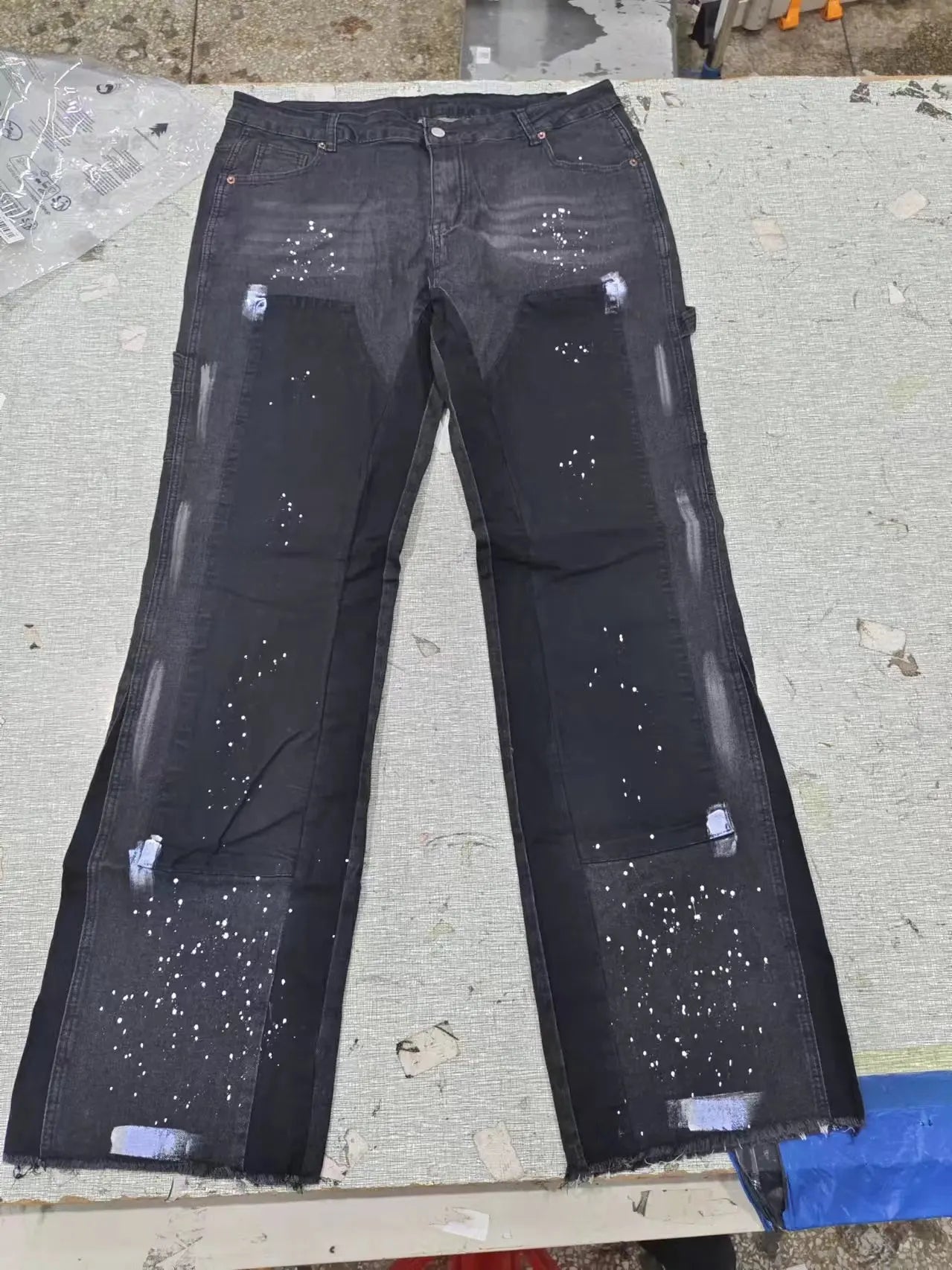 Washed Jeans Men Vintage Ankle Length Trousers Mid Waist Pockets Button Zipper Fly Distressed Denims Streetwear Straight Pants