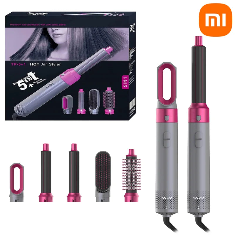 Xiaomi 5 in 1 Hair Dryer Hot Air Brush Comb Set Professional Curling Iron Hair Straightener Styling Tool For Airwrap Hair Dryer