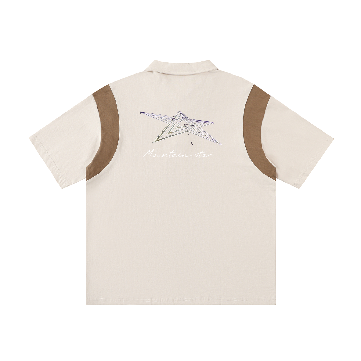 Contrast Panel Cotton Polo Shirt