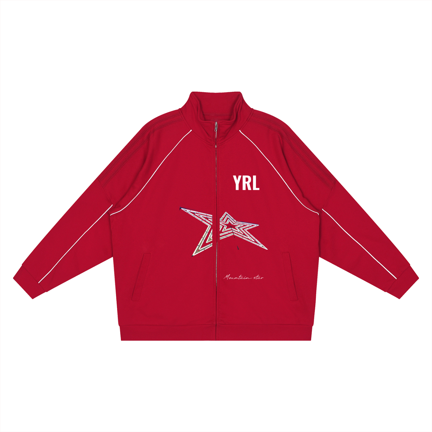 Reflection Striped Raglan Sleeve  Jacket