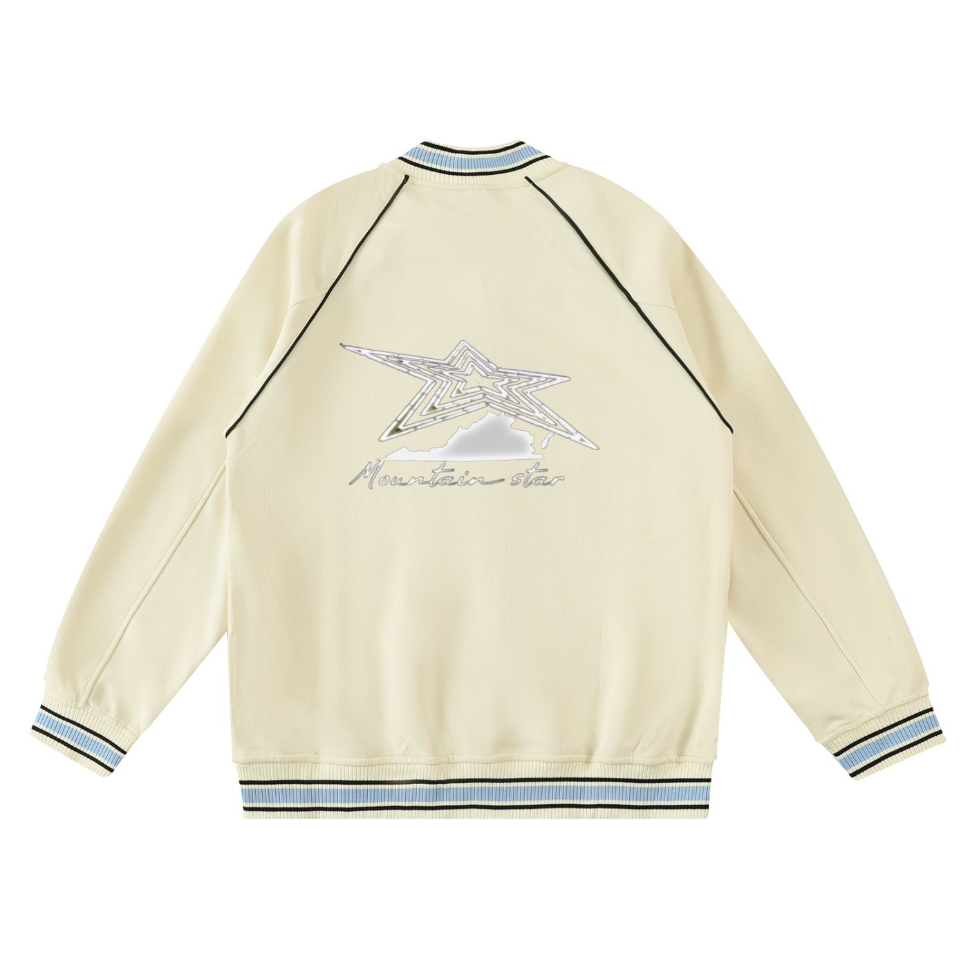 Contrast Trim Raglan Varsity Jacket