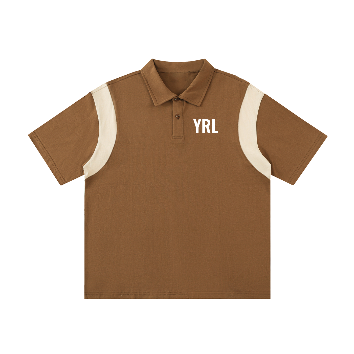 Contrast Panel Cotton Polo Shirt