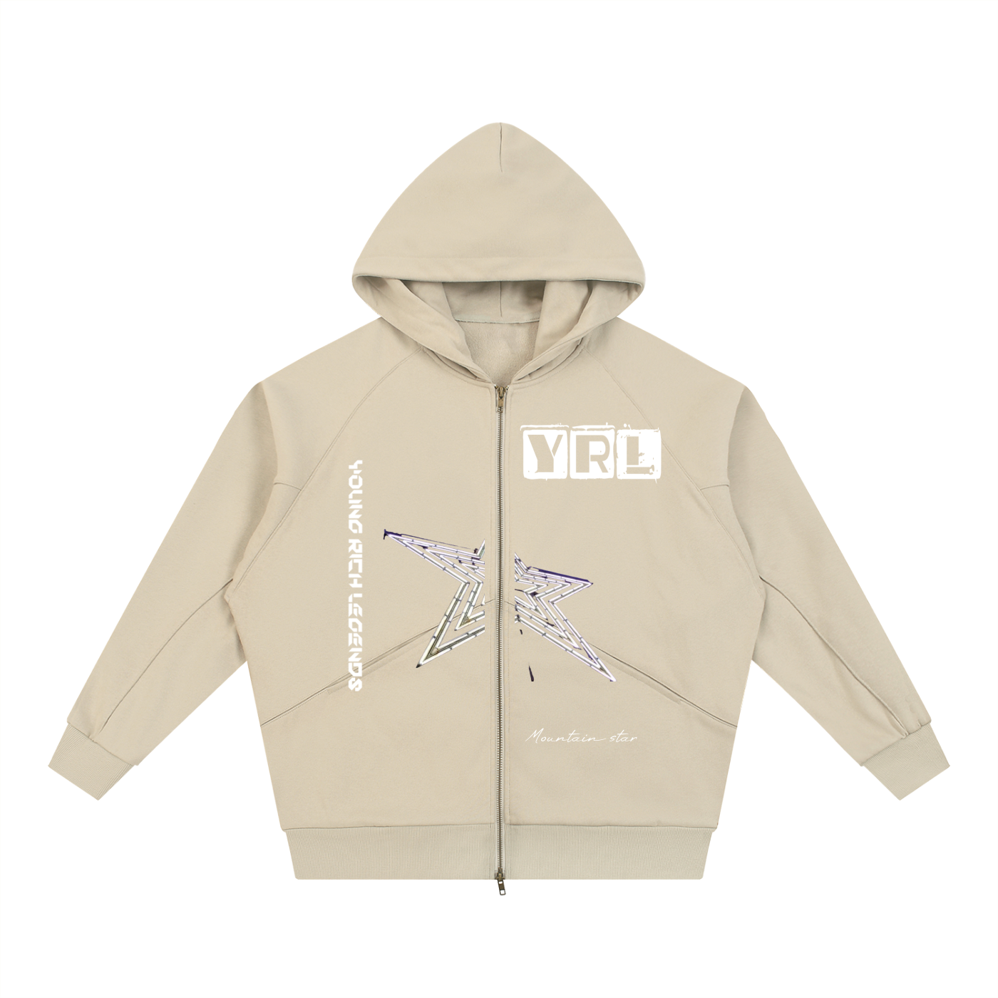 Dolman Sleeve Zip-Through Fleece  Hoodie