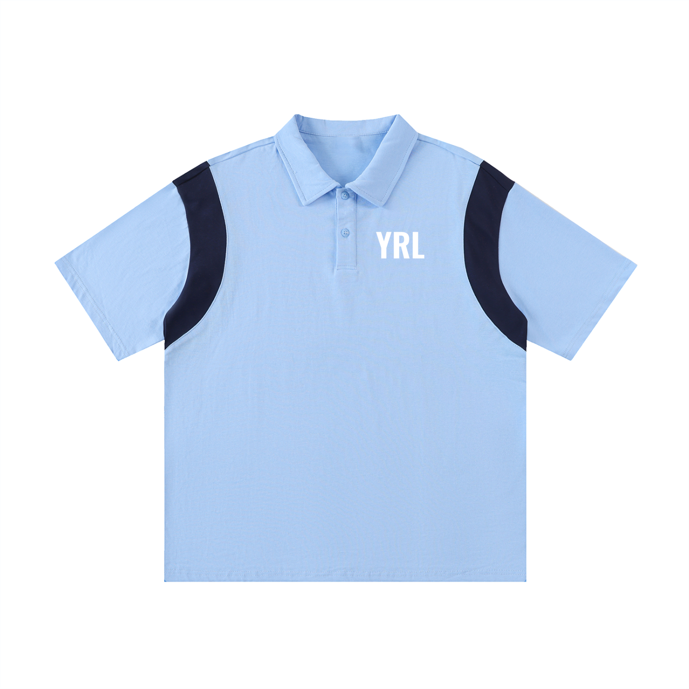 Contrast Panel Cotton Polo Shirt