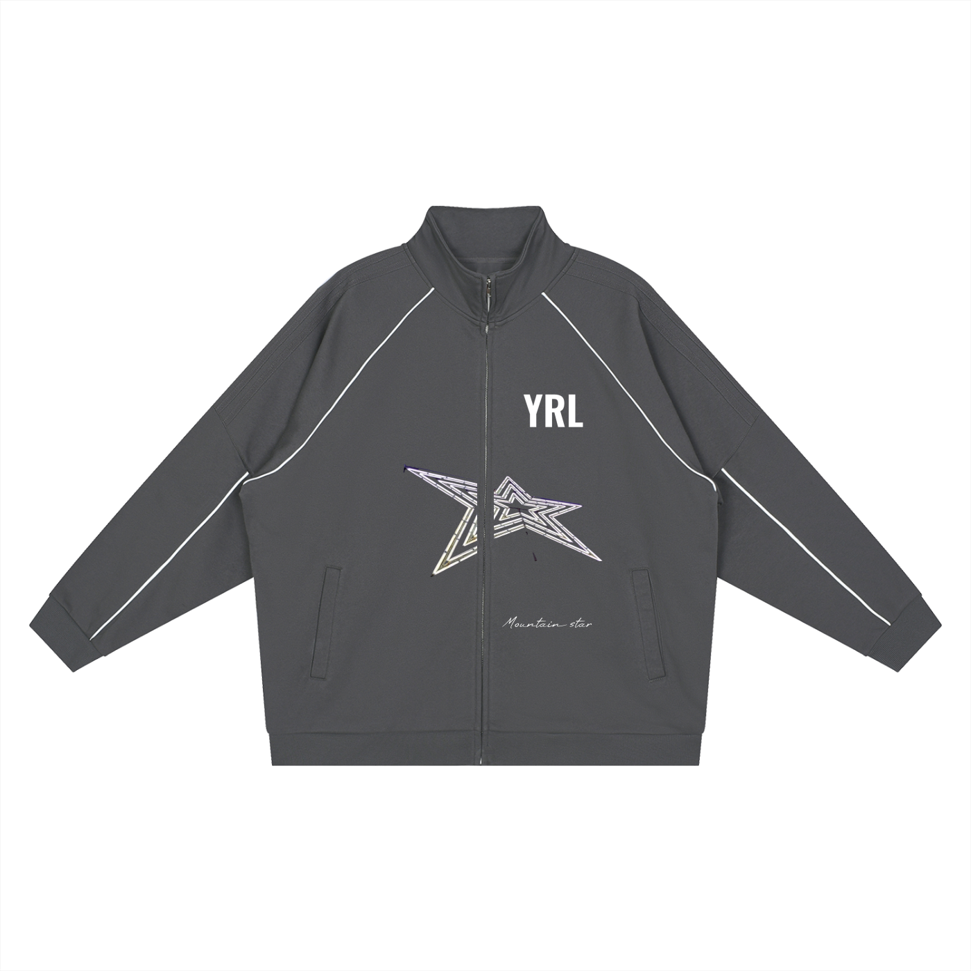 Reflection Striped Raglan Sleeve  Jacket