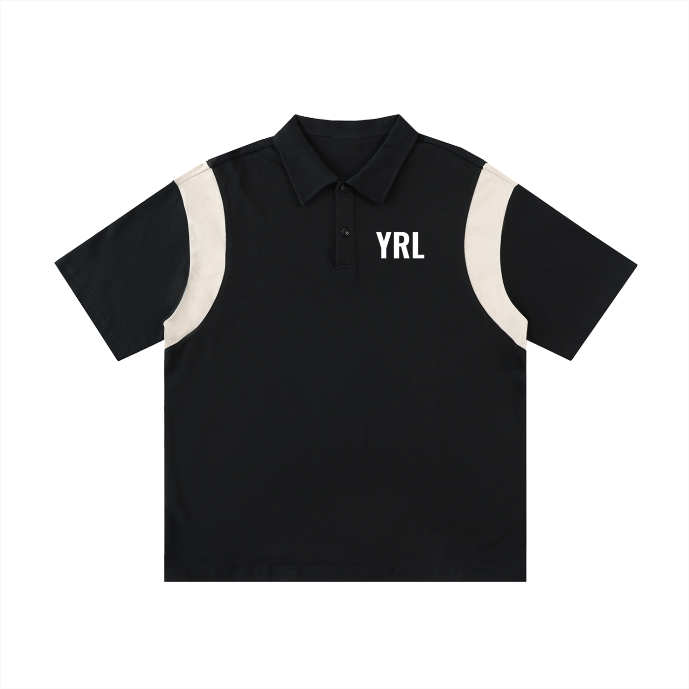 Contrast Panel Cotton Polo Shirt