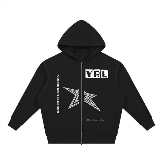 Dolman Sleeve Zip-Through Fleece  Hoodie