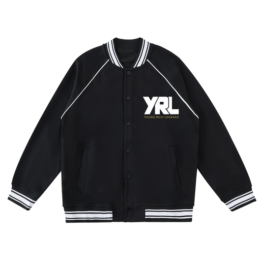 Contrast Trim Raglan Varsity Jacket