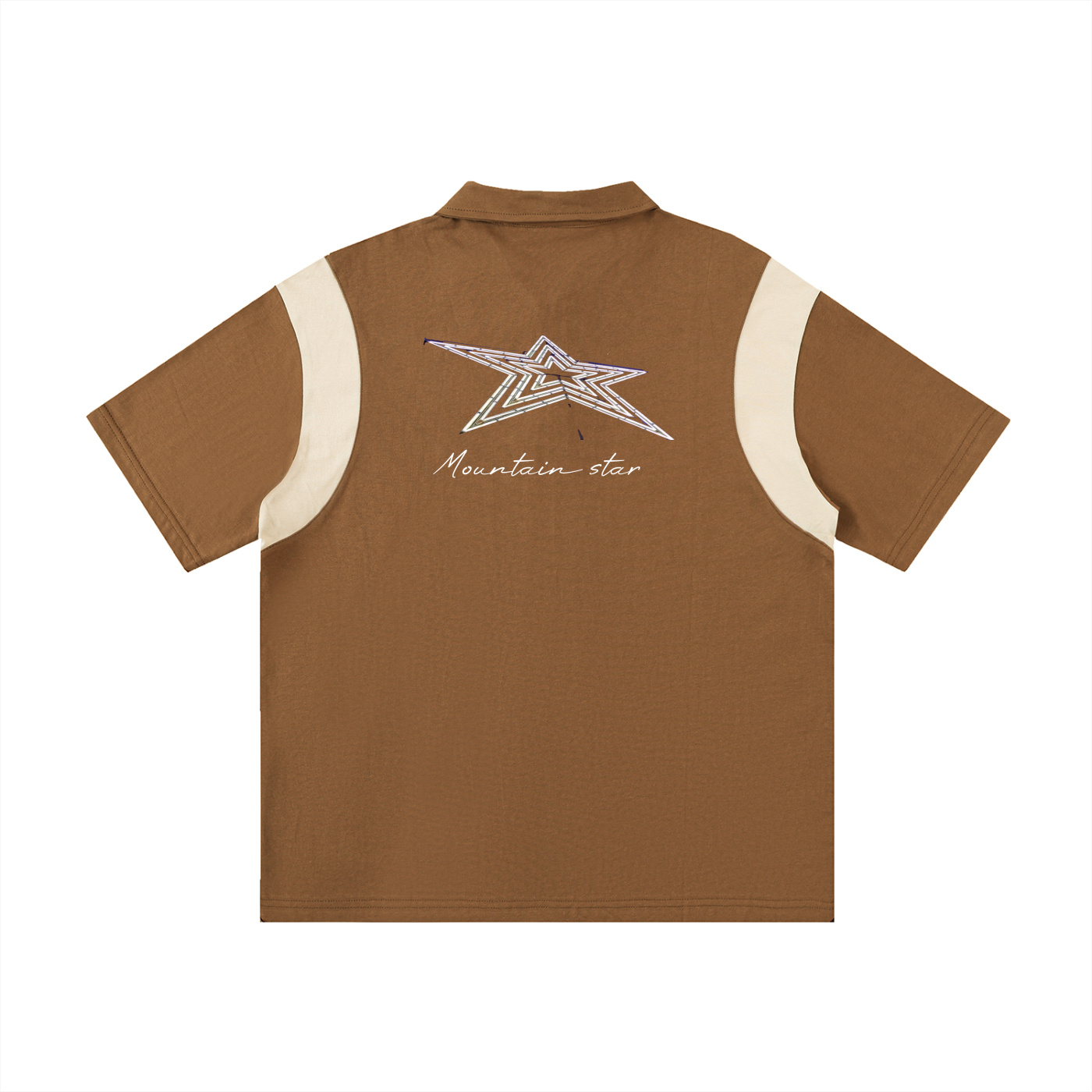 Contrast Panel Cotton Polo Shirt