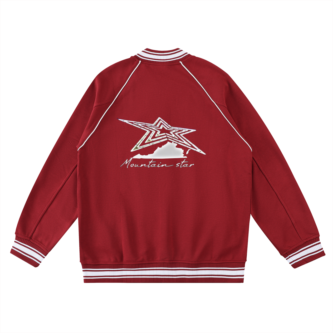 Contrast Trim Raglan Varsity Jacket