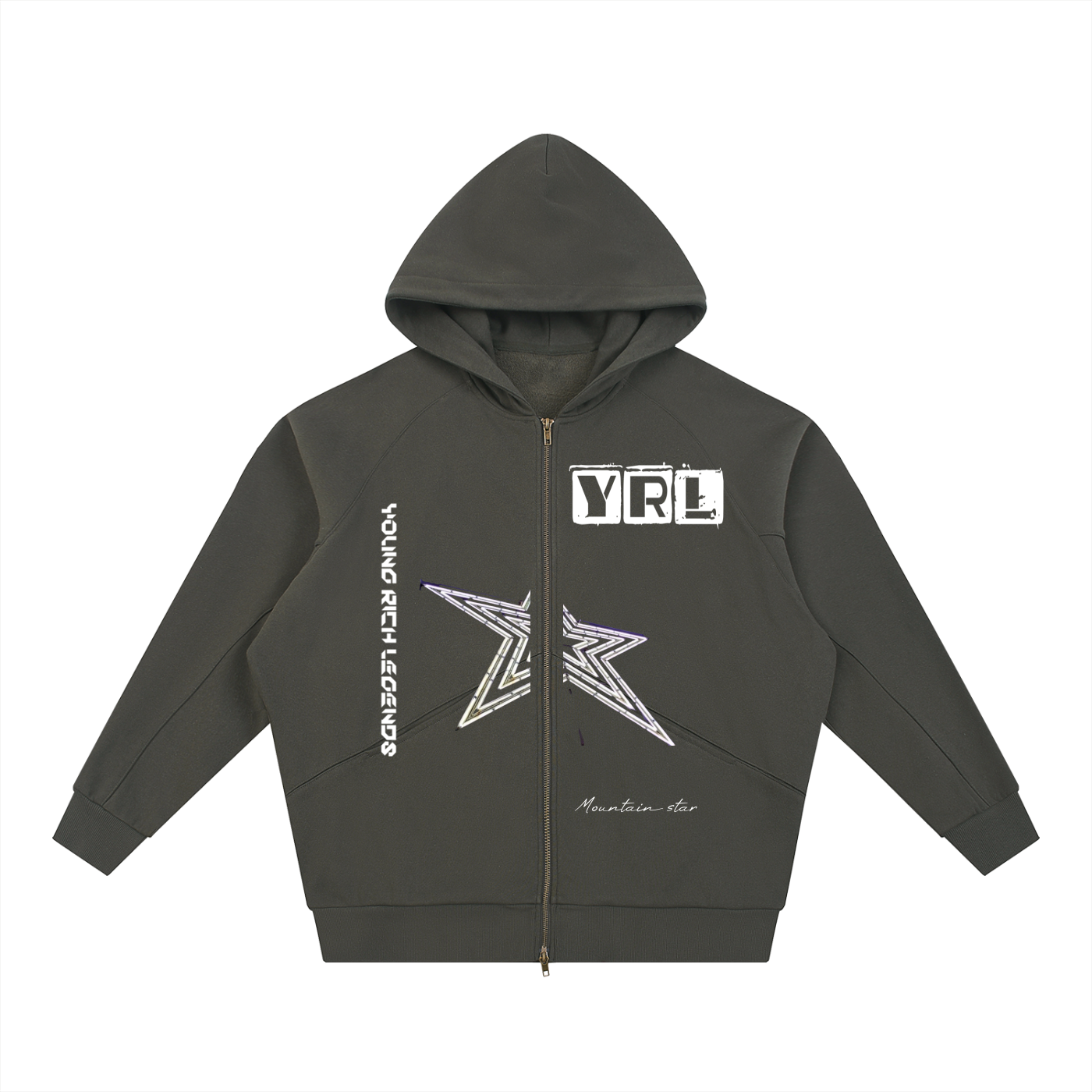 Dolman Sleeve Zip-Through Fleece  Hoodie