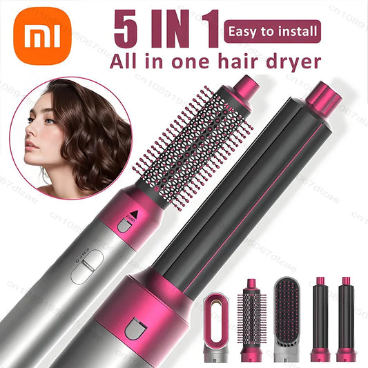 Xiaomi 5 in 1 Hair Dryer Hot Air Brush Comb Set Professional Curling Iron Hair Straightener Styling Tool For Airwrap Hair Dryer