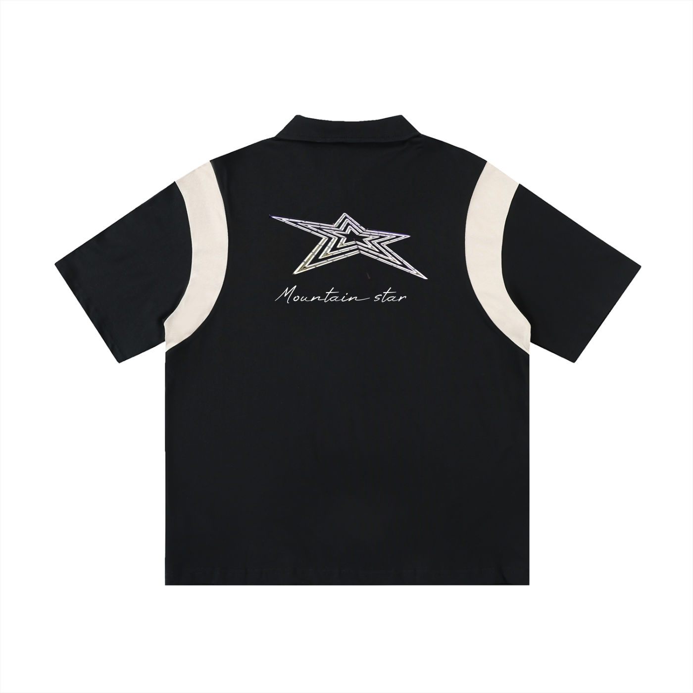 Contrast Panel Cotton Polo Shirt