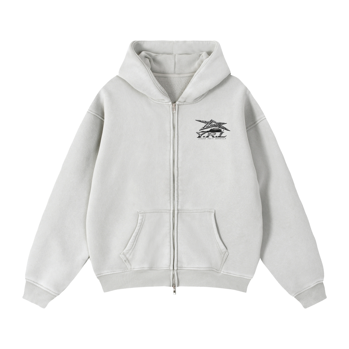 Zip-Through Boxy Fleece Hoodie