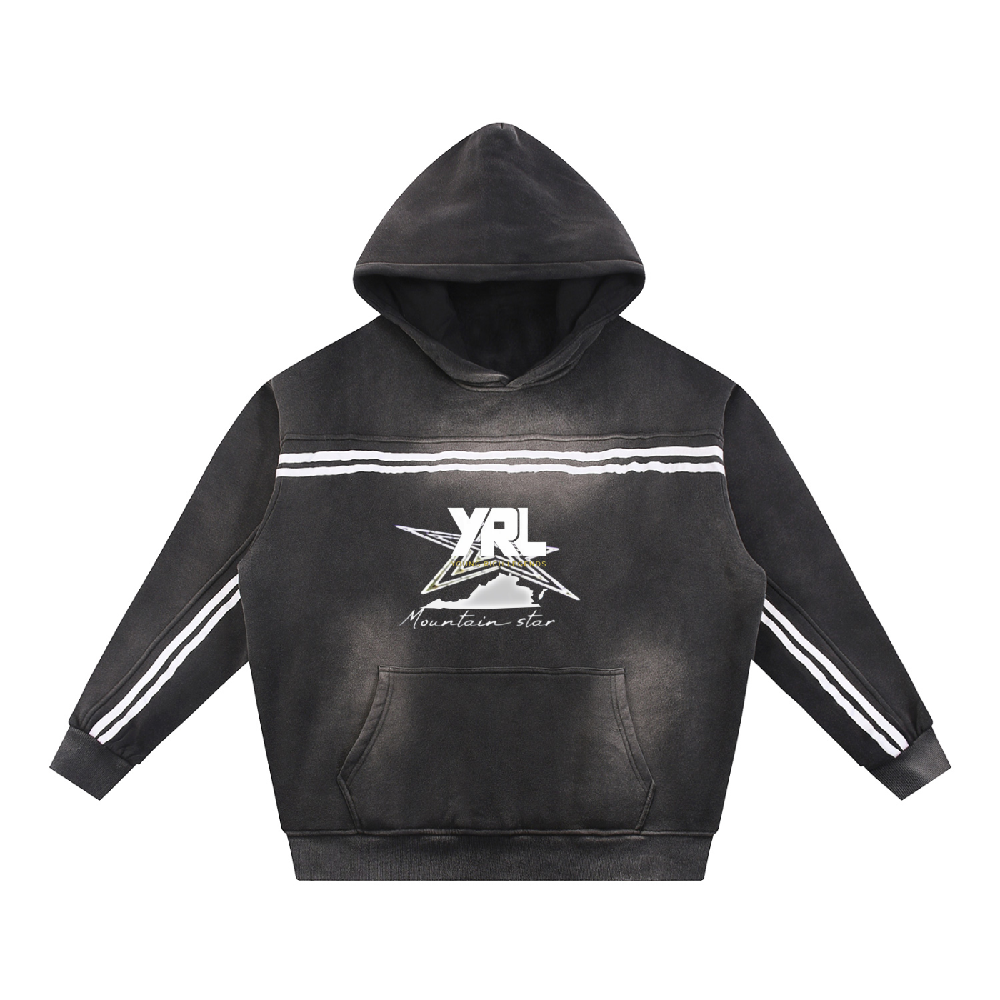 Sun Fade Contrast Tape Fleece Hoodie