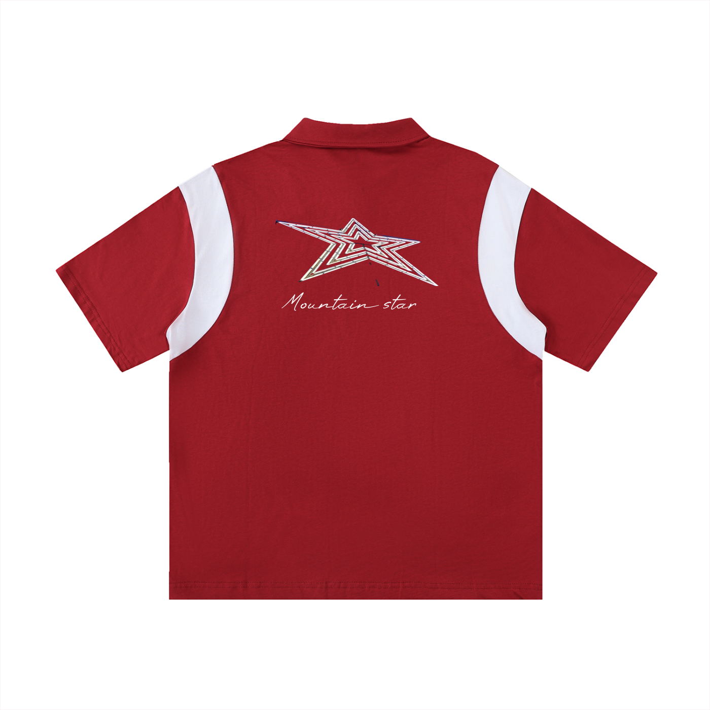 Contrast Panel Cotton Polo Shirt