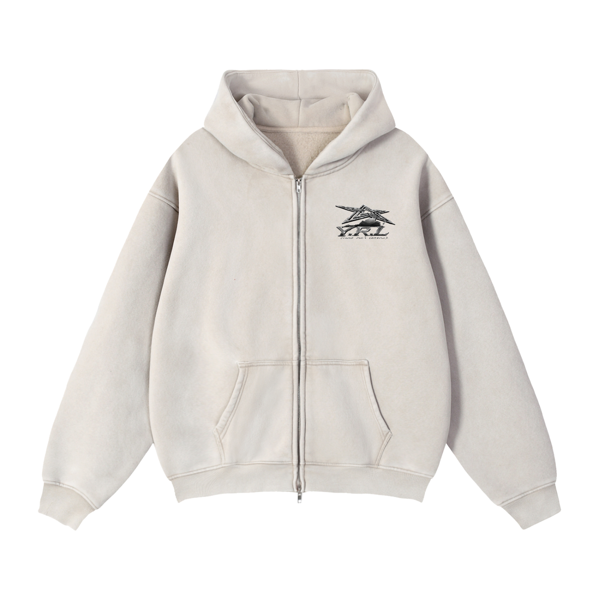 Zip-Through Boxy Fleece Hoodie