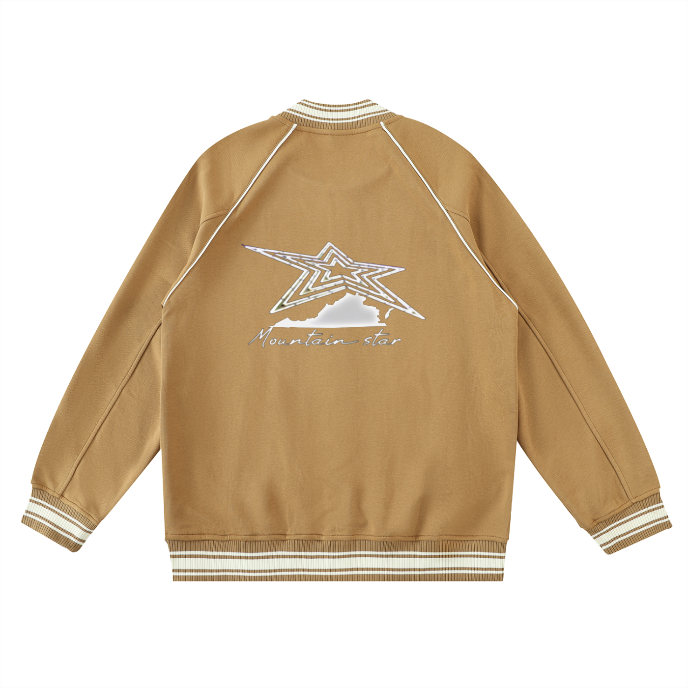 Contrast Trim Raglan Varsity Jacket