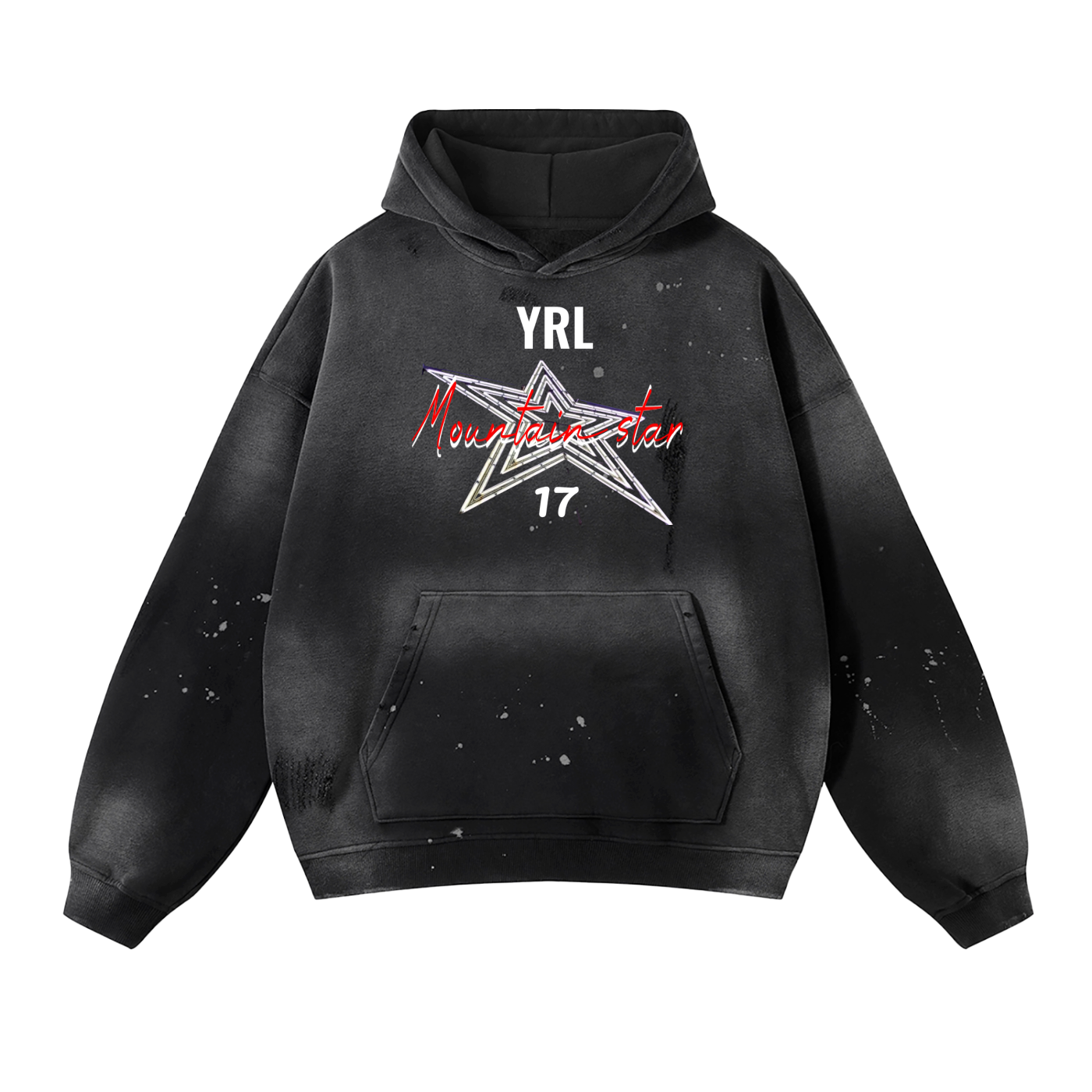 Vintage Washed Frayed Fleece Hoodie