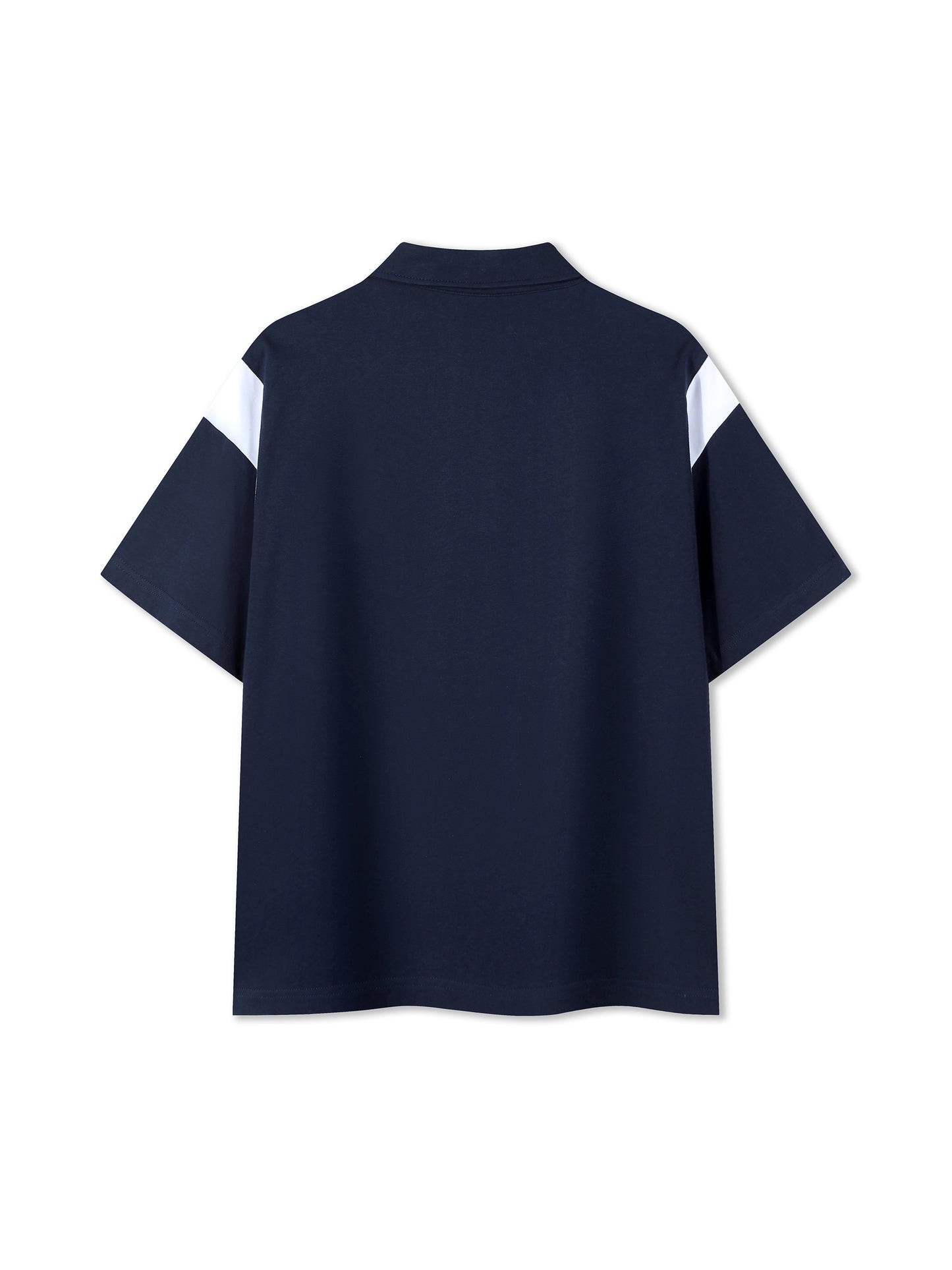 Contrast Panel Cotton Polo Shirt